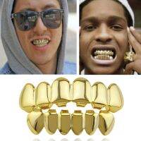 Hip Hop Gold สีฟันด้านบนและด้านล่าง Grills ปากทันตกรรม Punk คอสเพลย์ปาร์ตี้ฟัน Rapper Body เครื่องประดับ Gift