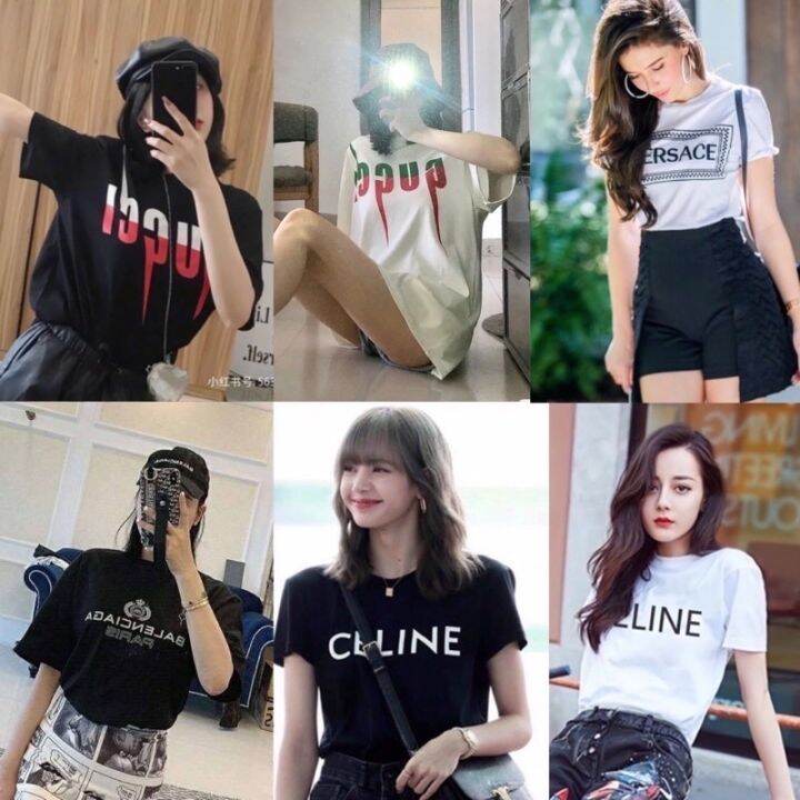 เสื้อยืดCOTTON.100 พิมพ์ลายแฟชั่น unisexแบบลิซ่า BLACKPINK รุ่นนี้เข้า
