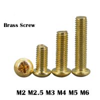 M2 M2.5 M3 M4 M5 M6 Phillips Brass Pan Head Machine Screw Metric Thread Round Copper Cross Recessed Metal Bolt Hardware