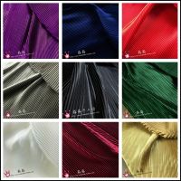 1psc Pressed crushed imitated silk satin pleated fabric clothing Pure color Pinstripe dress cloth