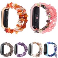 ۩ Mi Band 3 4 Wrist Strap Women Jewelry Band Crystal Wristband For Xiaomi Mi Band 4 3 Strap Agate Bracelet