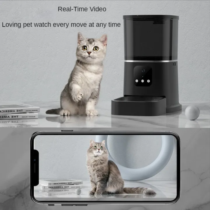 กล้องเครื่องให้อาหารสัตว์เลี้ยงอัจฉริยะสำหรับสุนัขแมว-wifi-tuya-จับเวลา-smarts-แอปรีโมทคอนโทรลไมโครชิปเสียงอัตโนมัติให้อาหารสัตว์เลี้ยง