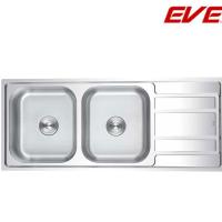 EVE อ่างซิงค์สแตนเลส 2 หลุม+ที่พัก KNIGHT 1200/500 แถมก๊อกอ่างซิงค์พร้อมอุปกรณ์