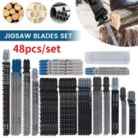 48 Pcs Jig Saw Blade Set HSS HCS T-Shank JigSaw Blades Metal Steel Wood Assorted Saw Woodworking Cutting Tools T118A-T344D