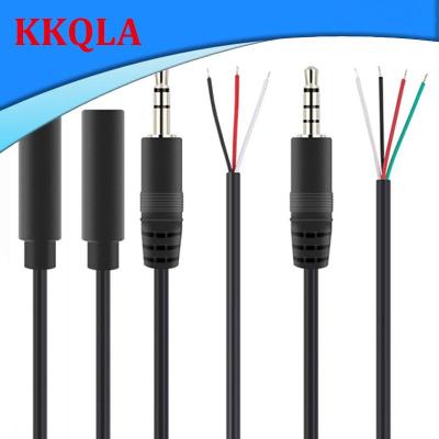 QKKQLA 3.5mm 3Pin 4pin AUX Male Female Connector Audio Extension Cable Head Line 3.5mm Stereo DIY Cable Core Wire