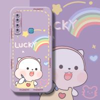 JIUMOO เคสสำหรับ Samsung Galaxy A9 2018,เคสโทรศัพท์ที่มีการออกแบบใหม่บางเคสซิลิโคนแบบนิ่มขอบสี่เหลี่ยมกันกระแทกลายสัตว์นำโชค