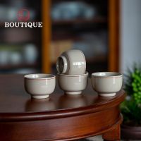 140ml Handmade Plant Ash Ceramic Tea Cup Retro Chinese Puer Master Cup Simple Large Teacup Household Tea Bowl Coffee Drinkware