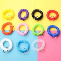 Telephone Coil Plastic Keychain Spiral Stretch Elastic Rope Key Ring Anti-lost Retractable Practical Line Key Holder Accessories