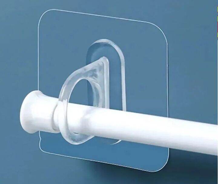 2Pcs SelfAdhesive Shower Curtain Rod Holder Retainer, Multipurpose