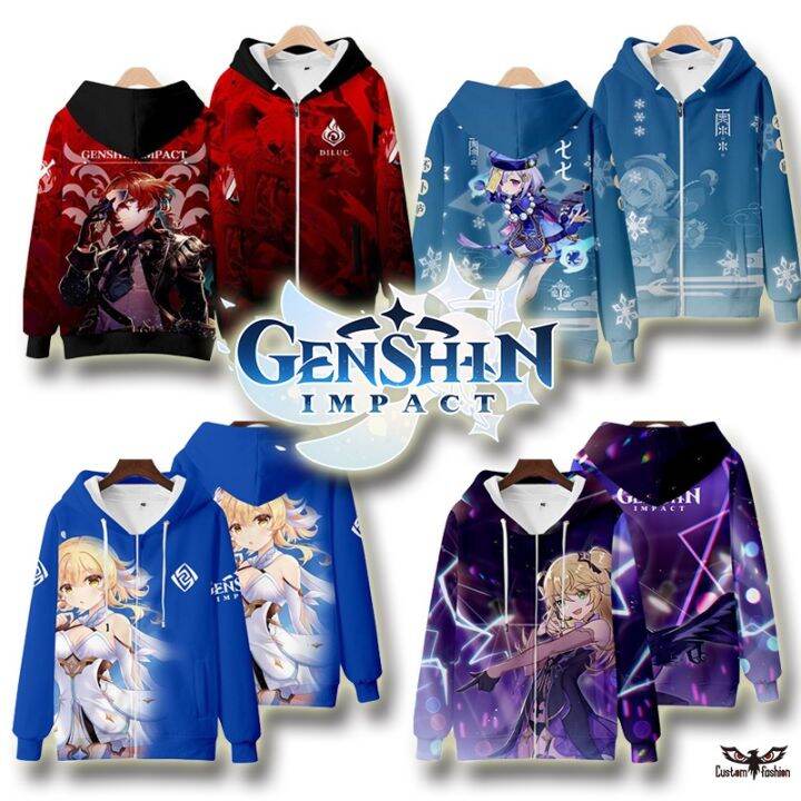 Top 【customfashion】genshin Impact Klee Diluc Paimon Keqing Zhongli