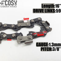 2ชิ้นเซ็ต16นิ้ว Chainsaw Chain ใบมีดไม้แกะสลักอะไหล่59ไดรฟ์ Links 38 "Pitch Chain Saw Mill Chain