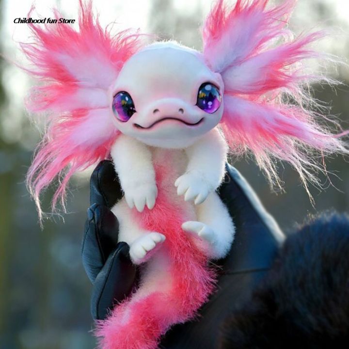 ตุ๊กตาผ้ากำมะหยี่ซาลาแมนเดอร์-axolotl-สัตว์ประหลาดในตำนานของเล่นตุ๊กตาเอลฟ์ของขวัญให้เพื่อน