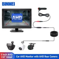 BINWEI 5 Inch Car AHD Monitor with AHD Rear Camera for Vehicle Parking 1080P 12-24V Reversing Camera Screen Easy Installation