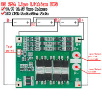 3วินาที25A Li-Ion 18650 BMS PCM คณะกรรมการป้องกันแบตเตอรี่ Bms Pcm ที่มีความสมดุลสำหรับ Li-Ion Lipo แพ็ค