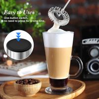 Milk Frother Handheld Automatic Foam Maker For Coffee,Battery Operated Electric Drink Mixer With Stainless Steel Whisk