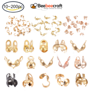 Beebeecraft 10-200 pc 304 Stainless Steel Bead Tips Golden Calotte Ends