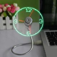 USB Mini Flexible Time Clock Fan with LED Light Cool Gadget Adjustable Portable Desktop Clock Gadget Time Display Fan