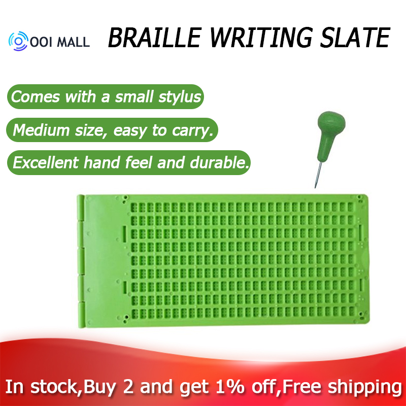 9 Lines 30 Cells Braille Writing Slate and Stylus Kit Plastic A1P1 