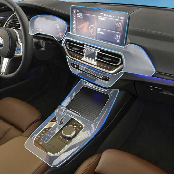 แผ่นฟิล์มใส-tpu-สำหรับ-bmw-x3-x4-2022แผงคอนโซลกลางสติกเกอร์ตกแต่งภายในรถยนต์หน้าจอสัมผัสประตูหน้าต่างเกียร์อากาศ