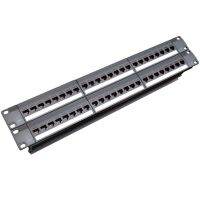 8X, 19Inch 1U Cabinet Rack Pass-Through 24 Port CAT6 Patch Panel RJ45 Cable Adapter Keystone Jack Modular Frame