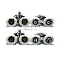 Set of 4 new Oval Metal alloy double wheel Shower door rollers 23mm