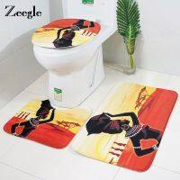 QSR STORE Zeegle African Woman Toilet Rug Non-slip Bath Mat Absorbent Pedestal Lid Cover Washable Bathroom Rugs Floor Carpets