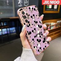 JIUMOO เคสโทรศัพท์ปลอกสำหรับ Samsung Galaxy A32 5G A32 4G M32 5G ลายการ์ตูนมิกกี้บางหรูหราชุบเคสคลุมทั้งหมดป้องกันเลนส์กล้องซิลิโคนลายขอบสี่เหลี่ยมเคสกันกระแทกแฟชั่น