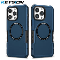 KEYSION เคสชาร์จไร้สายกันกระแทก,สำหรับ iPhone 15 Pro Max 15 Plus ฝาหลังโทรศัพท์กันกระแทกสำหรับ iPhone 14 Pro Max