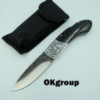 OKgroup NB017 Folding knife camping 5CR13MOV มีดพับพกพา มีดเดินป่า มีดสวยงาม มีดแคมป์ปิ้ง มีดพกเดินป่า ฉลุลายใบมีดสวยงาม ดูคลาสสลิกมีคุณ