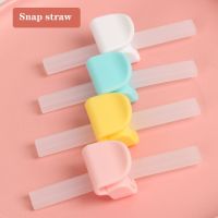 Reusable Silicone Children Spoon Drinking Water Straw Sucker With Buckle Baby Infant Feeding Straw Dishes Supplies Cups