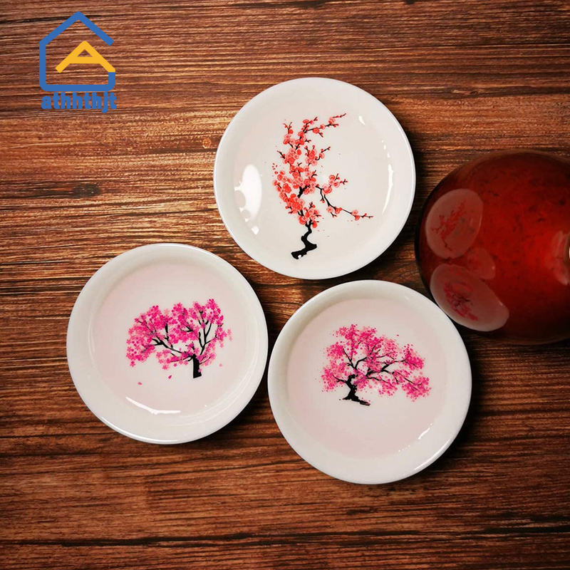 Syfinee Magic Sakura Sake Cup Color Change with Cold/Hot Water-See Peach Cherry Flowers Bloom Magically Sakura Blossom Tea Bowl 