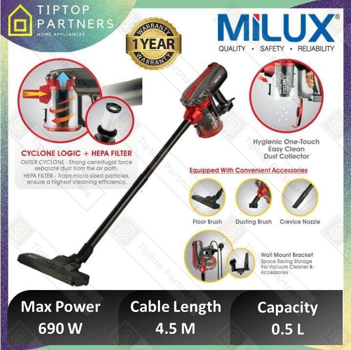 Milux Cyclonic Handheld Vacuum Cleaner MVC821 Lazada
