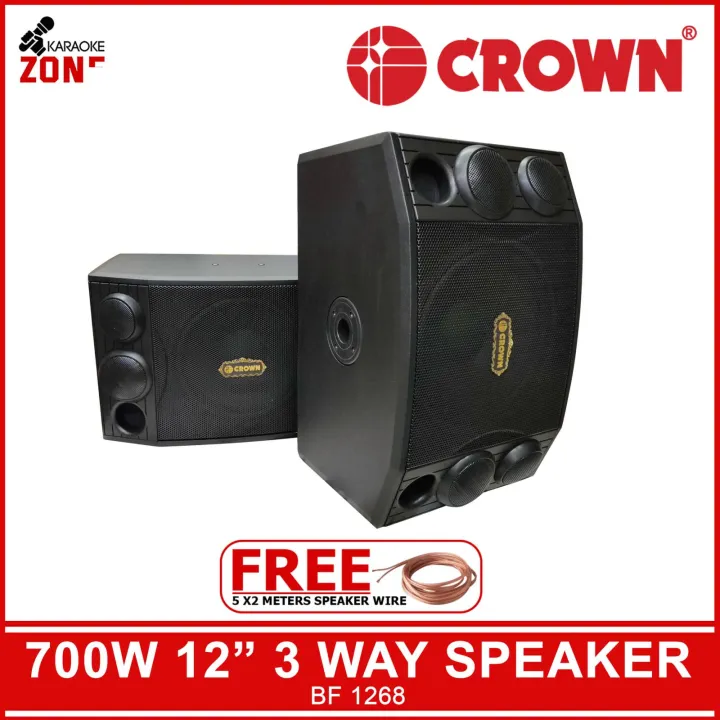 Crown BF 1268 Speaker karaoke speaker 3 Way Speaker 700Watts With Free