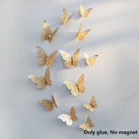 202112Pcs 3D Double Layer Butterfly Wall Sticker on The Wall for Home Decor DIY Butterflies Fridge Magnet Stickers Room Decoration