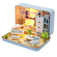 2021Cutebee Doll House Furniture Miniature Dollhouse DIY Miniature House Room Box Theatre Toys for Children stickers DIY Dollhouse L