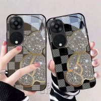 เคส OPPO Reno 8T 5G OPPO Reno 10/10 Pro/ 10 Pro + Plus 5G/8 5G 8T 8Z เคส7Z A98 OPPO A18 A38 A58 A74 A57 A77S A76ฝาครอบเคสใหม่เคสเลนส์รูปหมีส่องแสงใหม่,เคสโทรศัพท์เลนส์กล้องกันกระแทกกันฝุ่นแฟชั่น