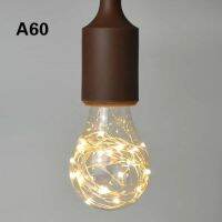 หลอดไฟ LED เอดิสันตกแต่งศิลปะวินเทจใยไผ่หลอดไฟนีออนแก้ว E27 110V 220V