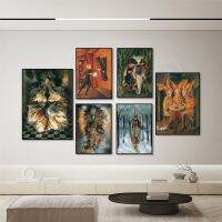 Remedios Varo พิมพ์ Skier Spacetime ผ้า Vampire Vegan ผ้าใบ Wall Art โปสเตอร์ Home Decor พิธีขึ้นบ้านใหม่ Gift