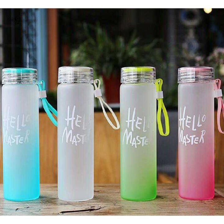 480ml Portable Gradient Color Frosted Water Tumbler Bottle Hello Master ...