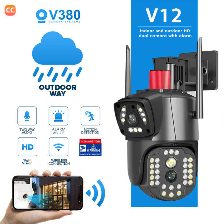 V380 Pro CCTV Camera Wireless Outdoor Waterproof Dual-Lens CCTV Camera ...