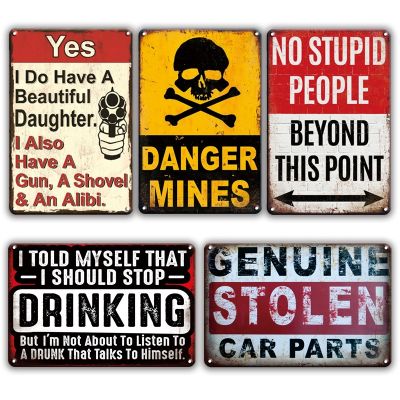 WARNING NO TRESPASSING Tin Sign Home Wall Art Craft Decor Metal Paintings Bar Pub Retro Tin Signs Plaque