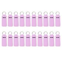 10 Pcs Creative Keychain Neoprene Chapstick Holders Hand Sanitizer Bottle Cover Key Chain (Yellow)