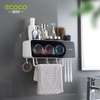 ติดผนังอัตโนมัติ ECOCO ที่จ่ายยาสีฟันในห้องน้ำอุปกรณ์เสริมชุดเครื่องบีบยาสีฟันแปรงสีฟันอุปกรณ์ยึด