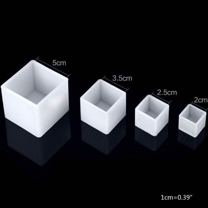 4ชิ้น-เซ็ตคริสตัลพิมพ์เรซินอีป็อกซีสแควร์การหล่อเครื่องประดับซิลิโคนแม่พิมพ์-diy-หัตถกรรมจี้เครื่องมือ