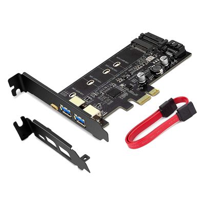 2X PCI-E to USB 3.0 PCI Express Card Incl.1 USB C and 2 USB A Ports, M.2 NVME to PCIe 3.0 Adapter Card with Bracket