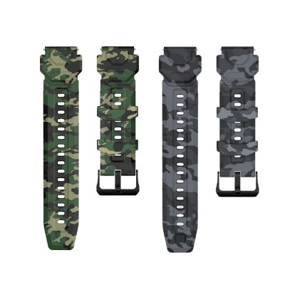 Camouflage Watch Band For C20 Tank M1 Smart Watch Strap 20mm Silicone Replacement Bracelet Camo Black Green Wrist Strap
