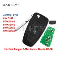 5wk50165กุญแจ2ปุ่ม434Mhz ชิป4d63 Fsk เทอร์โบสำหรับรถฟอร์ดวงการเจาะจง2011 2012 2013 2014 2015 Ab39-15k601-Da 5wk50166