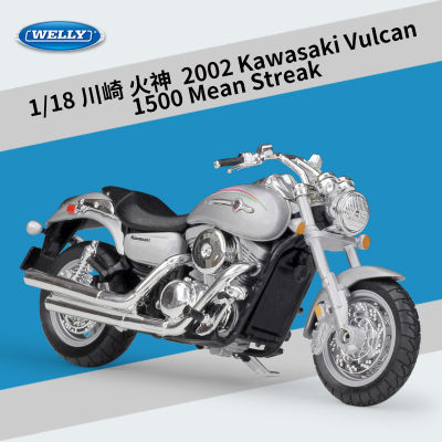 WELLY 118 Kawasaki Vulcan 1500 Mean Streak รถจักรยานยนต์รุ่นของเล่นคอลเลกชัน Shork-Absorber Off Road Autocycle ของเล่นรถ