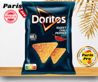 Snack โดริโทส Doritos Sweet Chili Pepper Chips แผ่นข้าวโพดทอดกรอบ รสพริกหวาน นำเข้าจากฝรั่งเศส BBE 01/2024