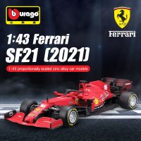 Bburago 1:43 F1 2021 Ferrari SF21 Formula Car Static Die Cast Vehicles Collectible Model Car Toys Die-Cast Vehicles